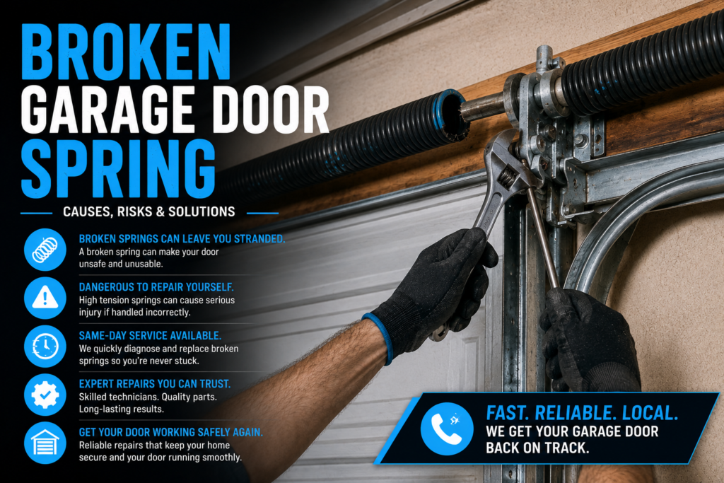 broken garage door spring signs and repair Teo Garage Doors